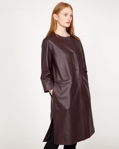 Carolyn Donnelly The Edit Leather Collarless Coat